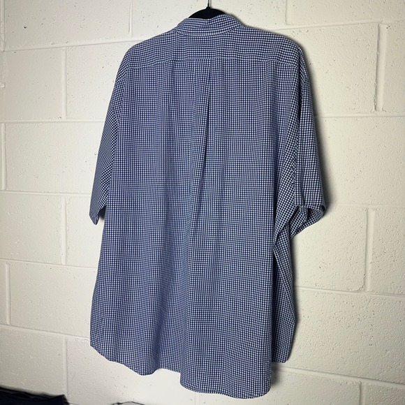 Ralph Lauren Blake Mens XXL Blue Gingham Short Sleeve Cotton Button Down Shirt - Picture 4 of 4